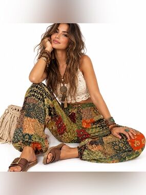 Hippie Forever Handmade Patchwork Genie Pants Women SZ OS Enchanted Dreamy Fairy